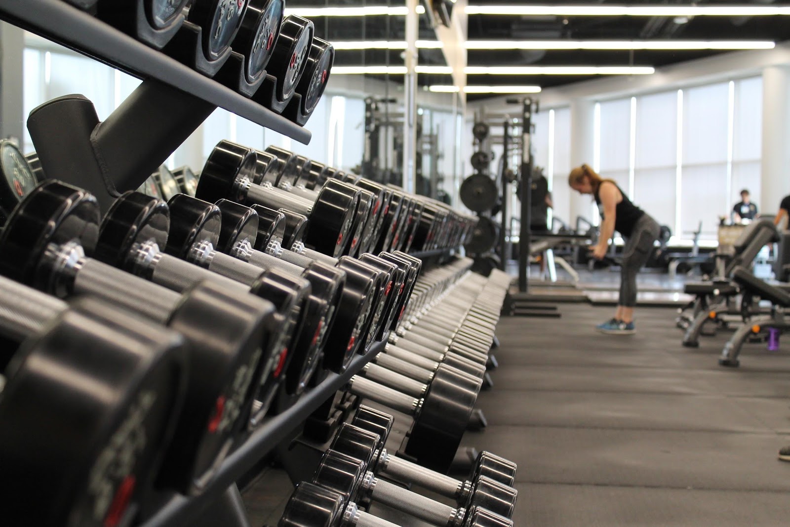 Woman working out in gym Woman working out in gym