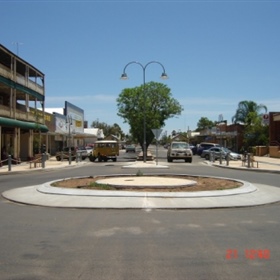 Main Street with roundabouts