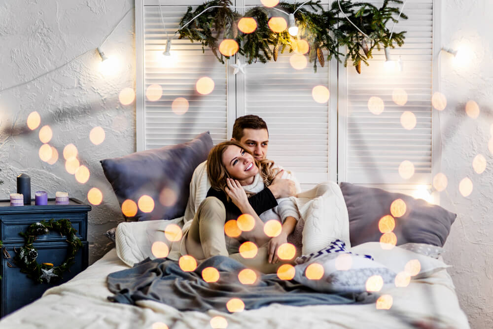 happy couple in bed happy couple in bed